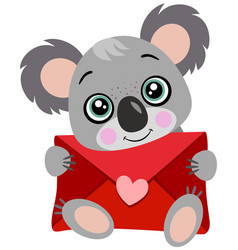 Cute Koala Holding A Letter Envelope