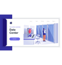 Data Center Concept 3d Isometric Web Banner