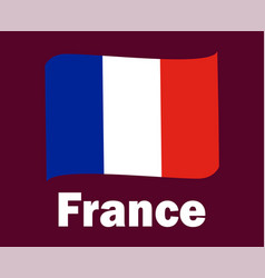 France Flag Ribbon With Names Symbol Design Europe