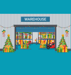 Warehouse Decorated With Lights And Christmas