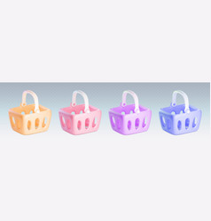 3d Set Of Shop Baskets