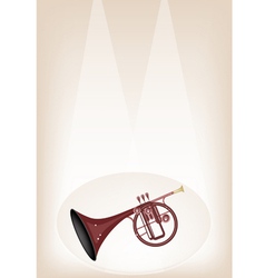 A Musical Straight Mellophone On Stage Background