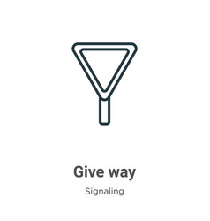 Give Way Outline Icon Thin Line Black Way