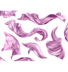 Violet Curtain Fabric 3d Realistic Set