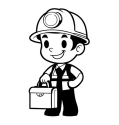 Worker With Toolbox Character On White Background