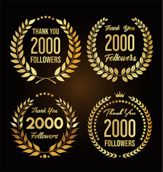 2000 Followers With Thank You Golden Laurel