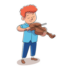 Boy Violinist Character Plays Violin