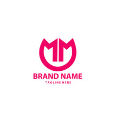 Initial Letter Mm Tulip Shape Logo Design