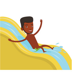 Man Riding Down Waterslide