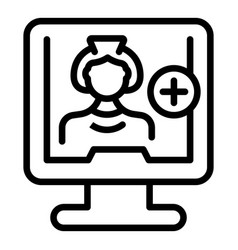 Online Nurse Monitor Icon Outline Medic