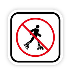 Ban Entry In Roller Skate Black Silhouette Icon