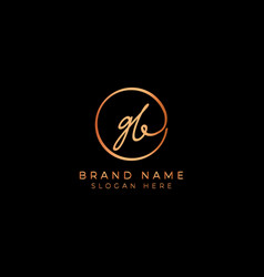 G B Gb Initial Letter Handwritten Signature Logo