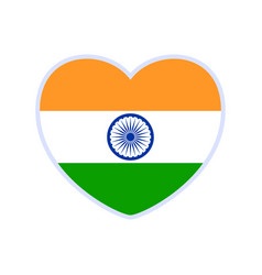 India Flag In A Shape Of Heart Icon Flat Heart