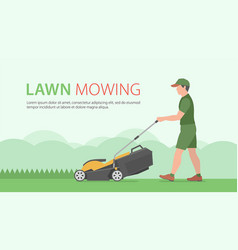 Man Mowing Lawn