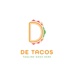 Initial Letter D Tacos Food Simple Logo Icon