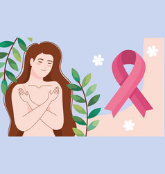 Naked Girl With Pink Ribbon Campaign