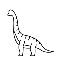 Brachiosaurus Dinosaur Animal Line Icon