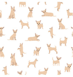 Chihuahua Seamless Pattern Dog Healthy Silhouette