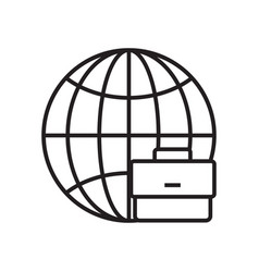 Global Business People Icons With Black Outline