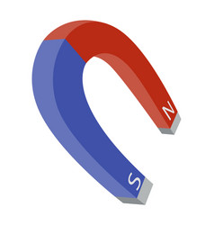 Red and blue magnet icon with two poles north Vector Image