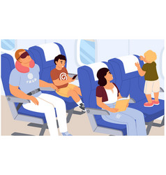 Flight Passengers With Children In Plane