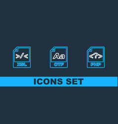 Set Line Php File Document Xsl And Otf Icon