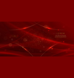 Abstract Curved Red Shape On Red Background