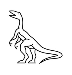 Compsognathus Dinosaur Animal Line Icon