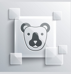 Grey Bear Head Icon Isolated On Background