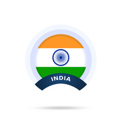 India National Flag Circle Button Icon Simple