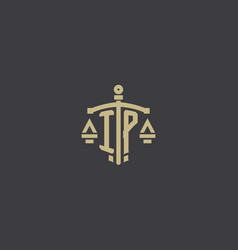 Letter Ip Logo For Law Office And Attorney