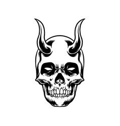 Monochrome Demon Skull Clipart