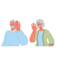 Old Lady Whispering Something To Her Retired Man