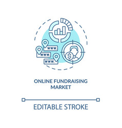 Online Fundraising Market Concept Turquoise Icon