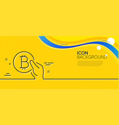 Bitcoin Pay Line Icon Cryptocurrency Coin Sign