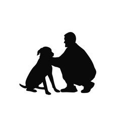 Man Hugging His Dog Love Pet Lover Silhouette