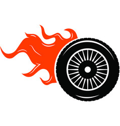 Tyre With Fire Speed Sports Eps And Svg