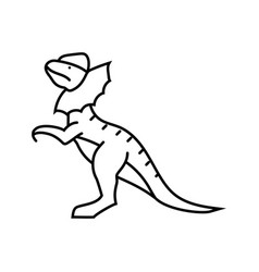 Dilophosaurus Dinosaur Animal Line Icon