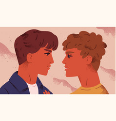 Lgbt Couple Portrait Of Cute Young Men Looking