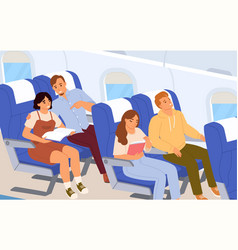 Passengers On Airplane Board Flat