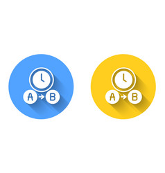 White Taxi Waiting Time Icon Isolated With Long