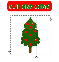 Cut And Game Christmas Tree Educational Children