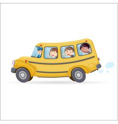 Bus character cartoon Royalty Free Vector Image