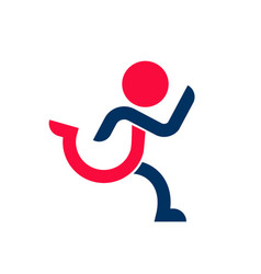 Running Man Abstract Delivery Sport Fitness Logo