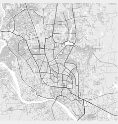 Urban City Map Of Dhaka Poster Black Grayscale