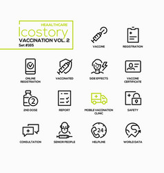 Vaccination And Health Care - Line Design Style