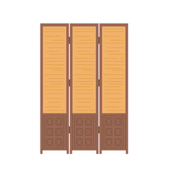 Folding Screen Or Wooden Room Partition Flat