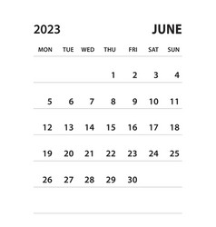 June 2023-calendar 2023 Template