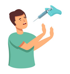 Patient Scared Icon Cartoon Syringe