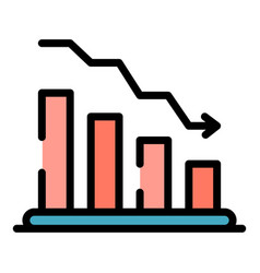 Lower Money Graph Icon Color Outline